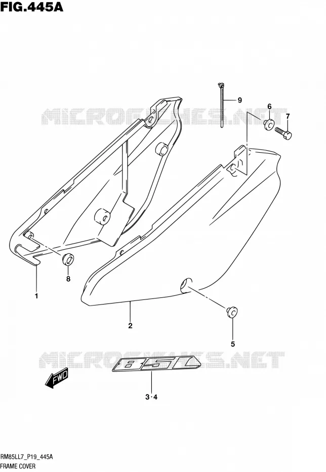 CARENAGES ARRIERE Suzuki MOTO 85 RM 2017  RM85L L7 (P19)