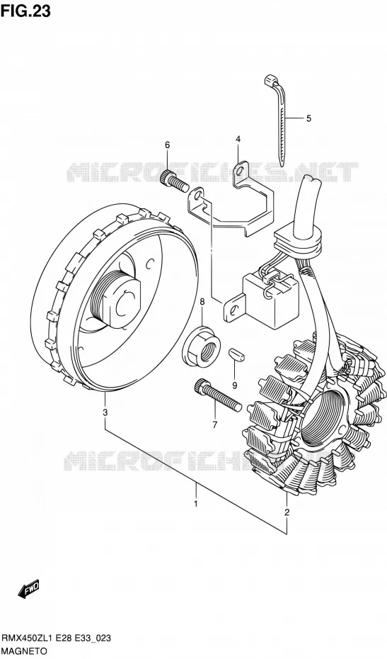 ALLUMAGE ROTOR - STATOR Suzuki MOTO 450 RMX-Z 2011  RMX450Z L1 (E03,E28,E33)