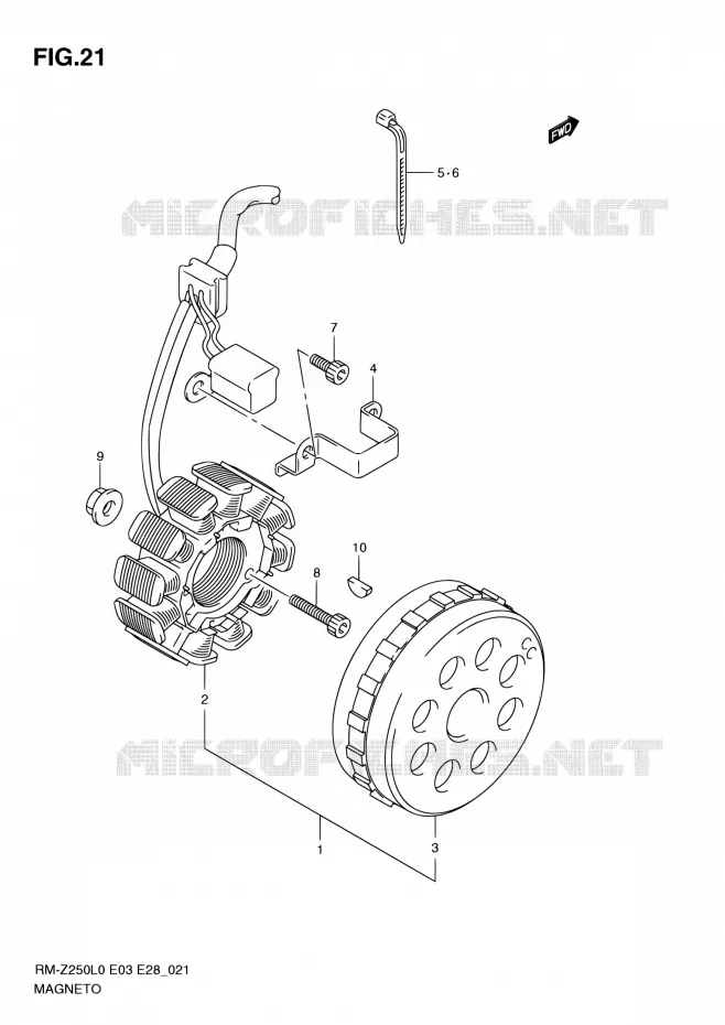 ALLUMAGE ROTOR - STATOR Suzuki MOTO 250 RM-Z 2010  RM-Z250 L0 (E03,E28,E33)