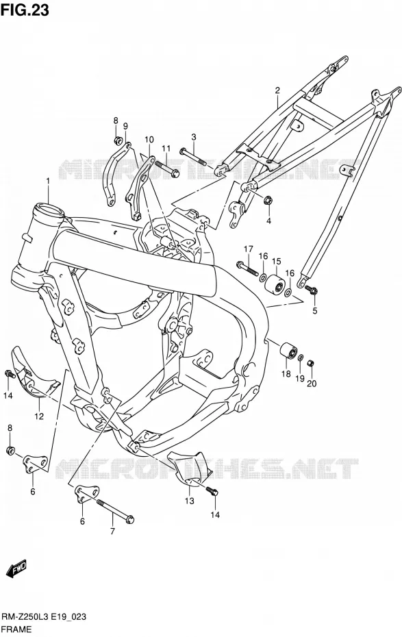 CADRE Suzuki MOTO 250 RM-Z 2012  RM-Z250 L3 (E19)