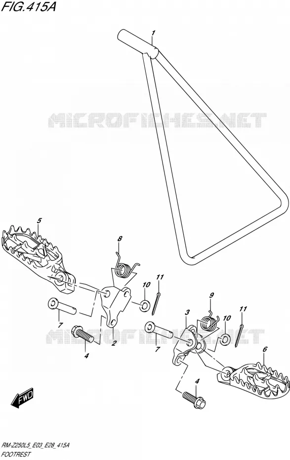 REPOSE PIED Suzuki MOTO 250 RM-Z 1992  RM-Z250 L5 (E03,E28,E33)
