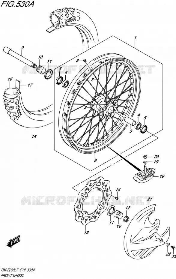 ROUE AVANT Suzuki MOTO 250 RM-Z 2017  RM-Z250 L7 (E19)