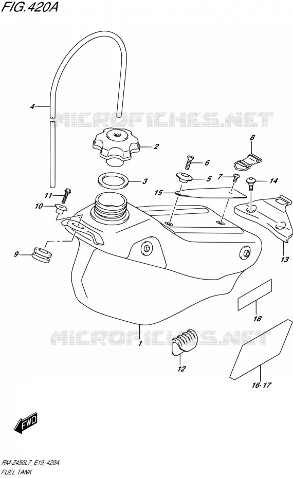 RESERVOIR D'ESSENCE Suzuki MOTO 450 RM-Z 2017  RM-Z450 L7 (E19)