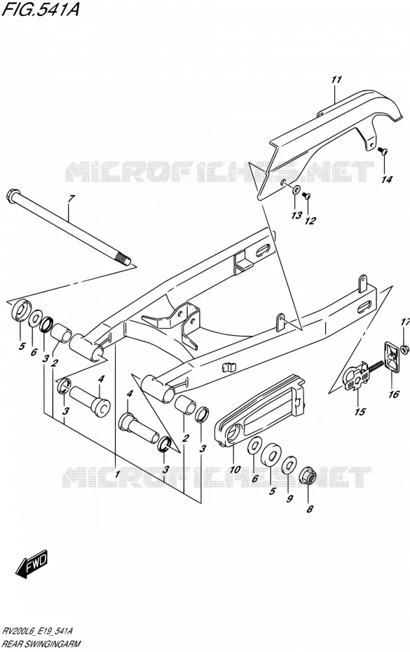 BRAS OSCILLANT ARRIERE Suzuki MOTO 200 VAN-VAN 2016  RV200 L6 (E02)