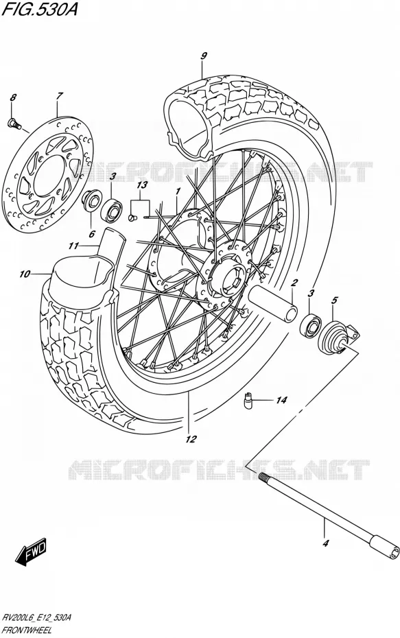 ROUE AVANT Suzuki MOTO 200 VAN-VAN 2016  RV200 L6 (E12)