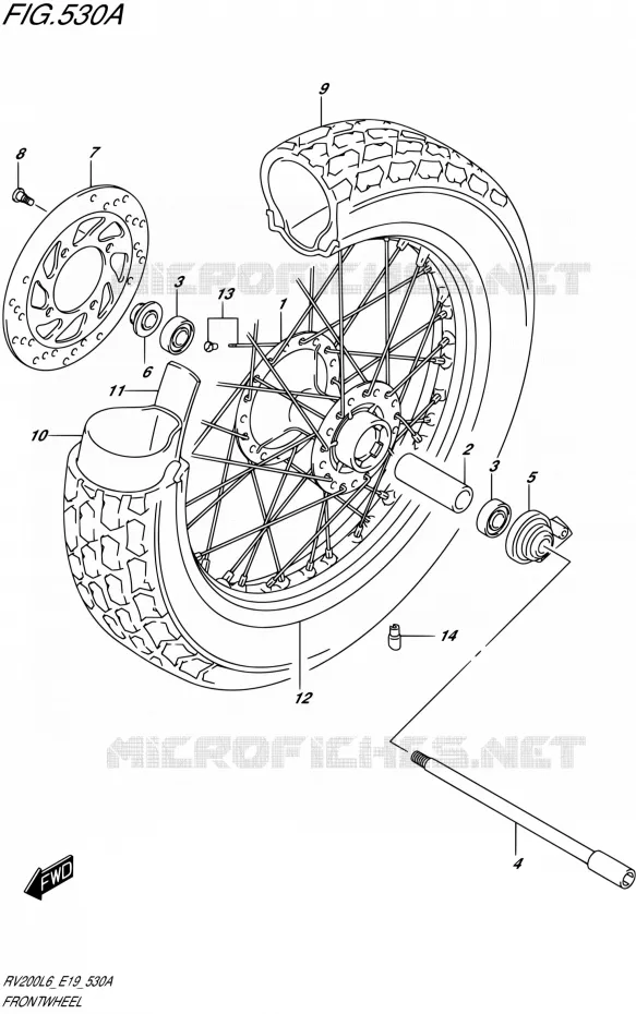 ROUE AVANT Suzuki MOTO 200 VAN-VAN 2016  RV200 L6 (E19)