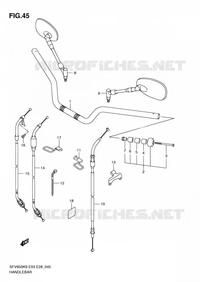 GUIDON Suzuki MOTO 650 GLADIUS 2010  SFV650A L0 (E03,E28,E33)