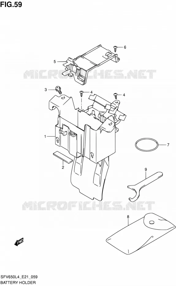 BAC A BATTERIE - OUTILS (SFV650L4 E21) Suzuki MOTO 650 GLADIUS 2014  SFV650A L4 (E21)