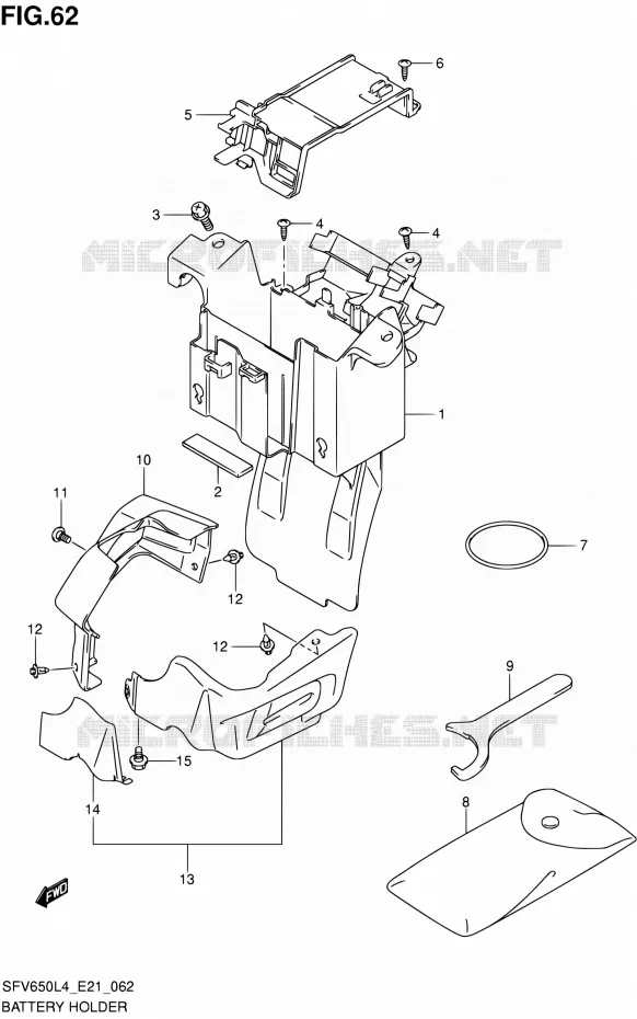 BAC A BATTERIE - OUTILS (SFV650UAL4 E21) Suzuki MOTO 650 GLADIUS 2014  SFV650A L4 (E21)