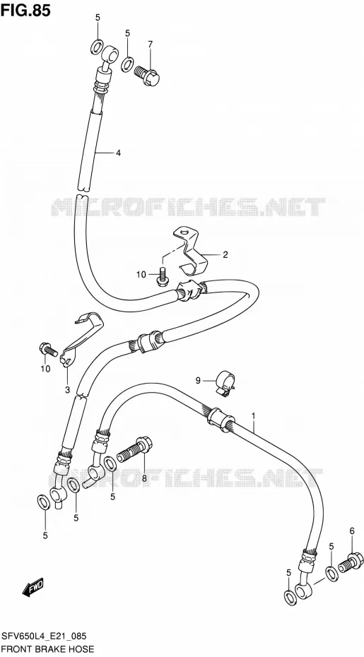 DURITE DE FREIN AVANT (SFV650L4 E21) Suzuki MOTO 650 GLADIUS 2016  SFV650A L4 (E21)