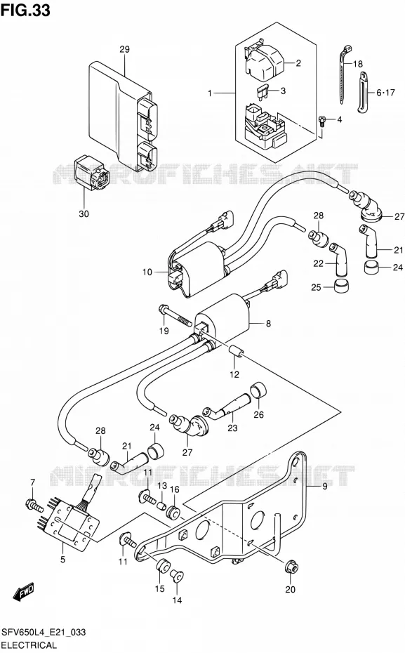 PARTIE ELECTRIQUE (SFV650UL4 E21) Suzuki MOTO 650 GLADIUS 2014  SFV650A L4 (E21)