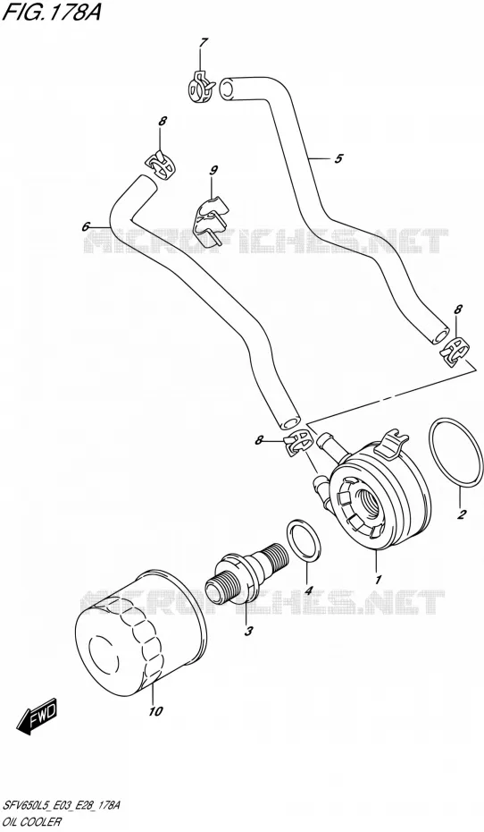RADIATEUR D'HUILE Suzuki MOTO 650 GLADIUS 2015  SFV650 L5 (E03,E28,E33)