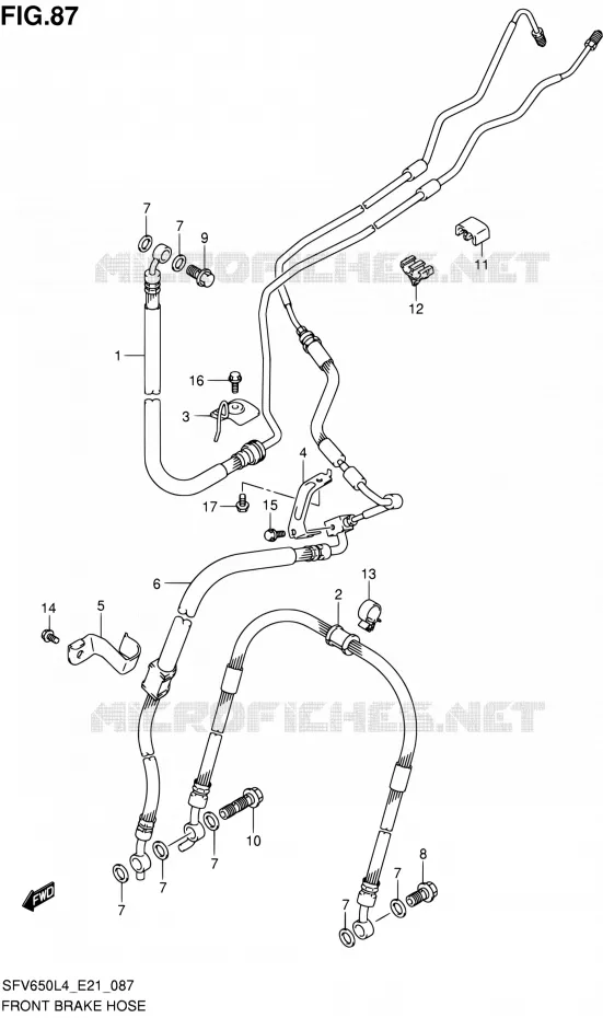 DURITE DE FREIN AVANT (SFV650AL4 E21) Suzuki MOTO 650 GLADIUS 2014  SFV650UA L4 (E21)