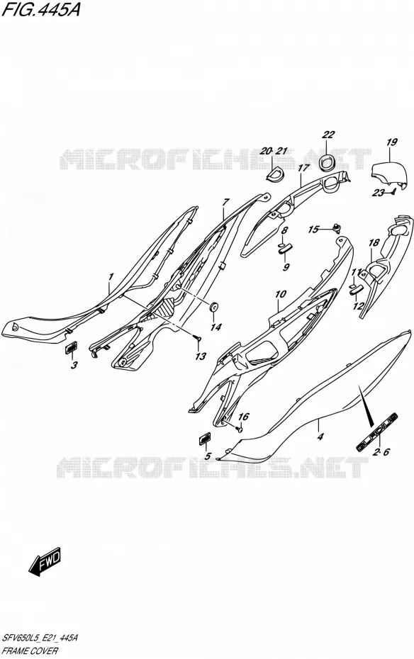 CARENAGES ARRIERE Suzuki MOTO 650 GLADIUS 2015  SFV650UA L5 (E21)