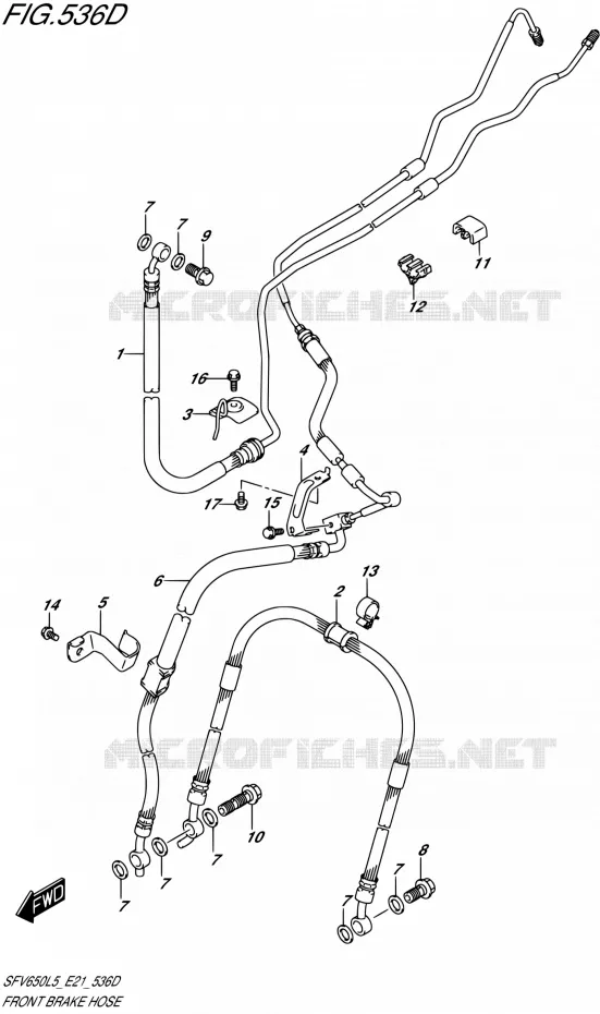 DURITE DE FREIN AVANT (SFV650UAL5 E21) Suzuki MOTO 650 GLADIUS 2015  SFV650UA L5 (E21)