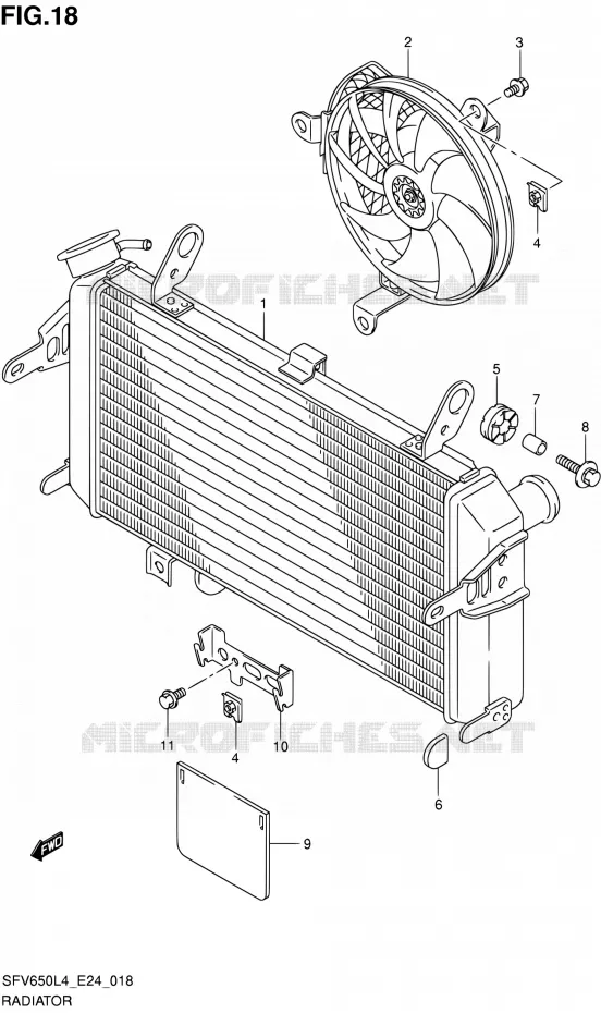 RADIATEUR Suzuki MOTO 650 GLADIUS 2014  SFV650U L4 (E24)