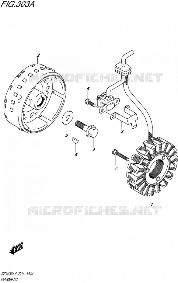 ALLUMAGE ROTOR - STATOR Suzuki MOTO 650 GLADIUS 2015  SFV650U L5 (E21)