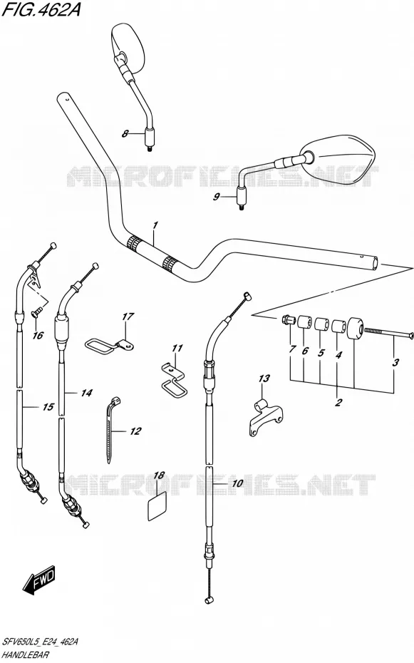 GUIDON Suzuki MOTO 650 GLADIUS 2015  SFV650U L5 (E24)