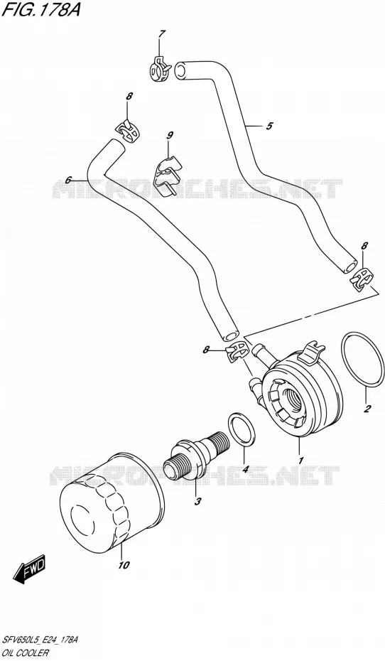 RADIATEUR D'HUILE Suzuki MOTO 650 GLADIUS 2015  SFV650U L5 (E24)