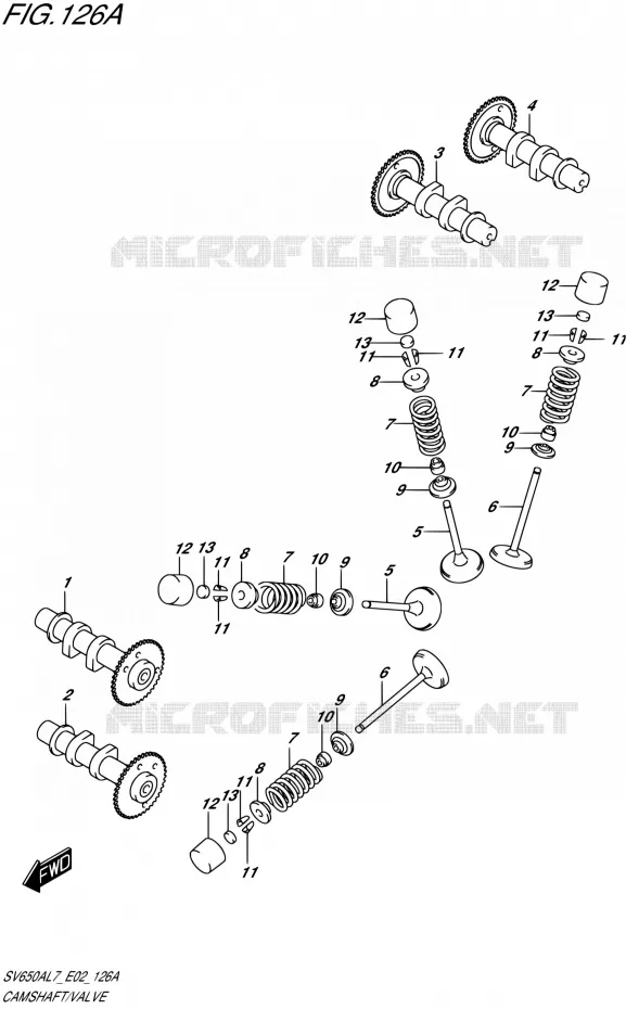 ARBRE A CAMES - VALVE Suzuki MOTO 650 SV 2017  SV650A L7 (E02)