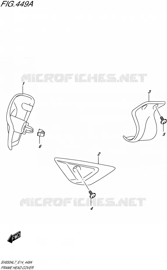 COUVERCLES DE CADRE AVANT Suzuki MOTO 650 SV 2017  SV650A L7 (E14)