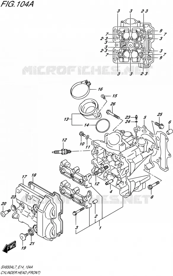 CULASSE (AVT) Suzuki MOTO 650 SV 2017  SV650A L7 (E14)