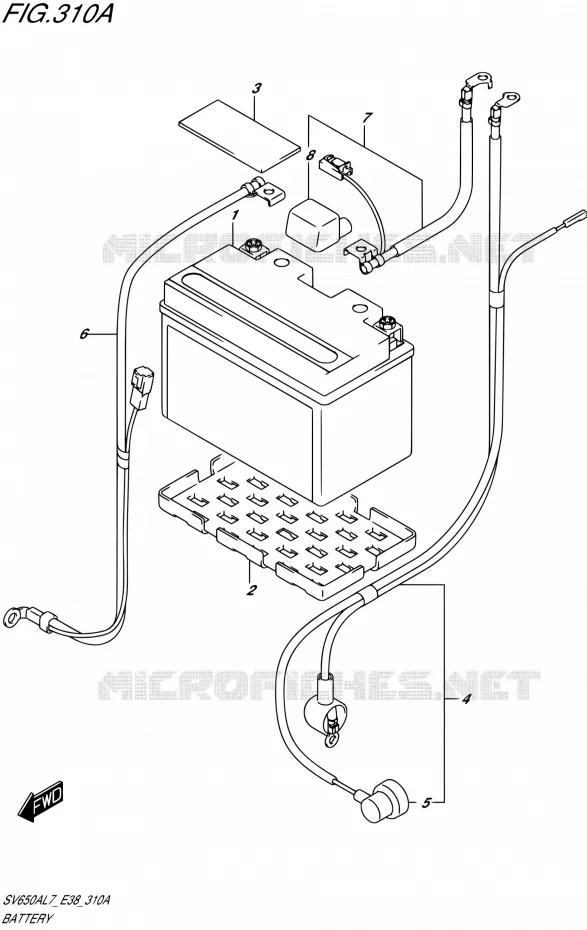 BATTERIE Suzuki MOTO 650 SV 2017  SV650A L7 (E38)