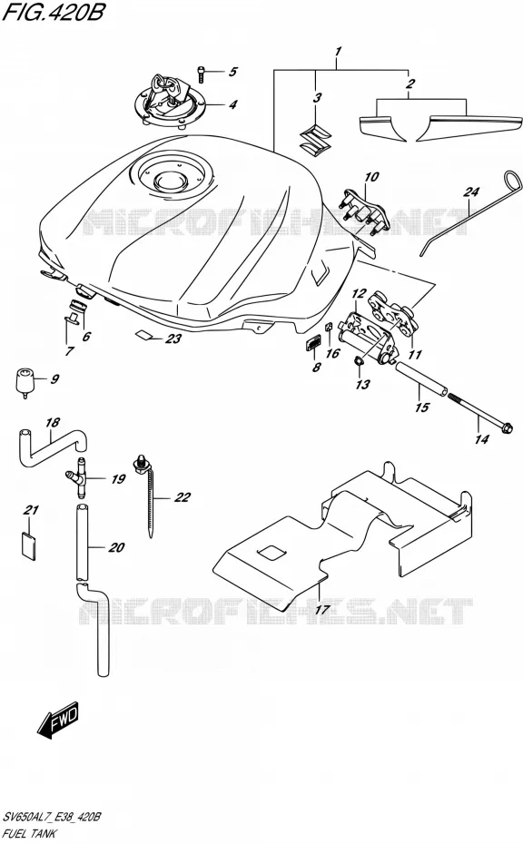 RESERVOIR D'ESSENCE (YSF,YVZ,YWW) Suzuki MOTO 650 SV 2017  SV650A L7 (E38)