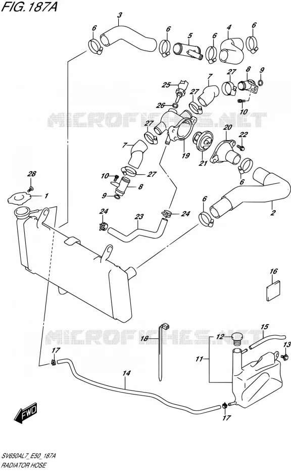 DURITE DE RADIATEUR Suzuki MOTO 650 SV 2017  SV650A L7 (E50)