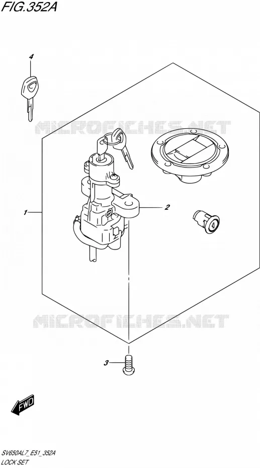 KIT SERRURE Suzuki MOTO 650 SV 2017  SV650A L7 (E51)