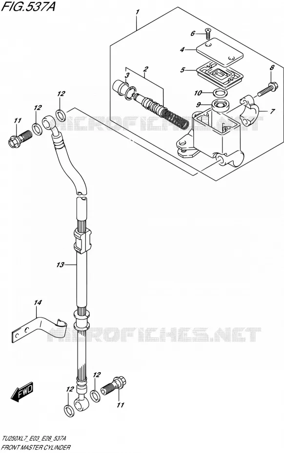 MAITRE CYLINDRE AVANT Suzuki MOTO 250 TU 2017  TU250X L7 (E03,E28)