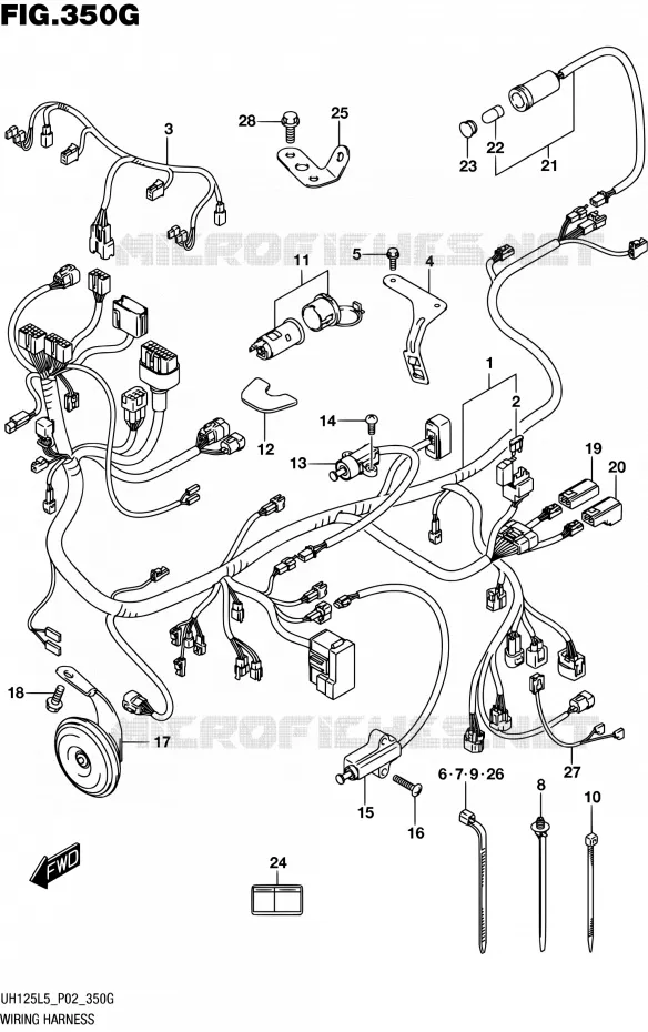 FAISCEAU ELECTRIQUE (UH125AL5 P34) Suzuki SCOOTER 125 BURGMAN 2015  UH125 L5 (P19)