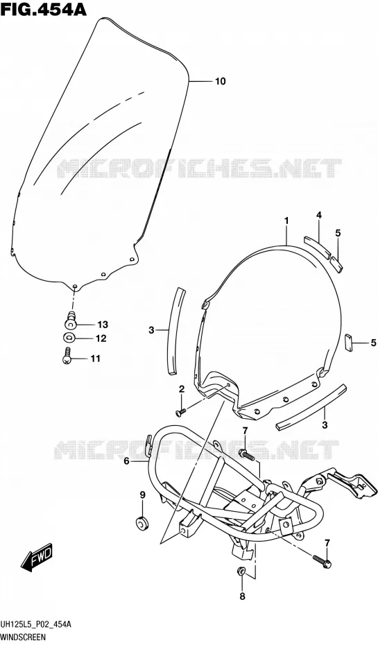 PARE-BRISE (UH125L5 P02) Suzuki SCOOTER 125 BURGMAN 2015  UH125 L5 (P19)