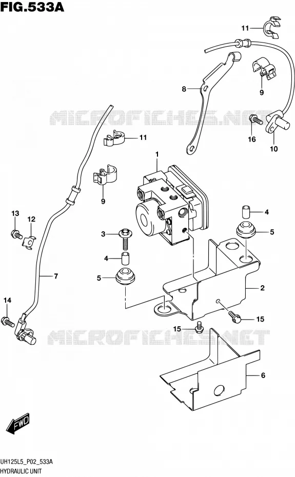 SYSTÈME ABS (UH125AL5 P04) Suzuki SCOOTER 125 BURGMAN 2015  UH125 L5 (P19)