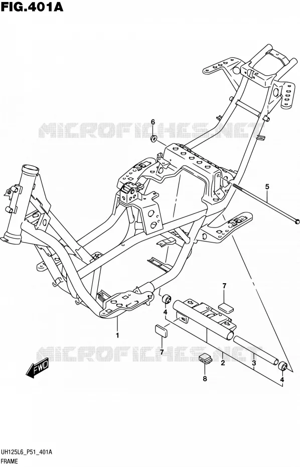 CADRE Suzuki SCOOTER 125 BURGMAN 2016  UH125 L6 (P51)