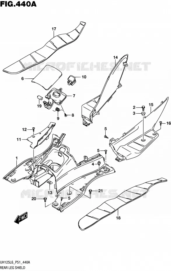 MARCHE PIEDS Suzuki SCOOTER 125 BURGMAN 2016  UH125 L6 (P51)