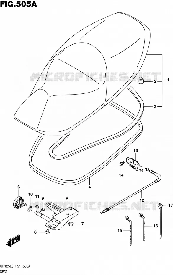 SELLE Suzuki SCOOTER 125 BURGMAN 2016  UH125 L6 (P51)