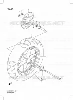 ROUE AVANT (UH200ZRL3 P19) pour Suzuki BURGMAN 200 2013