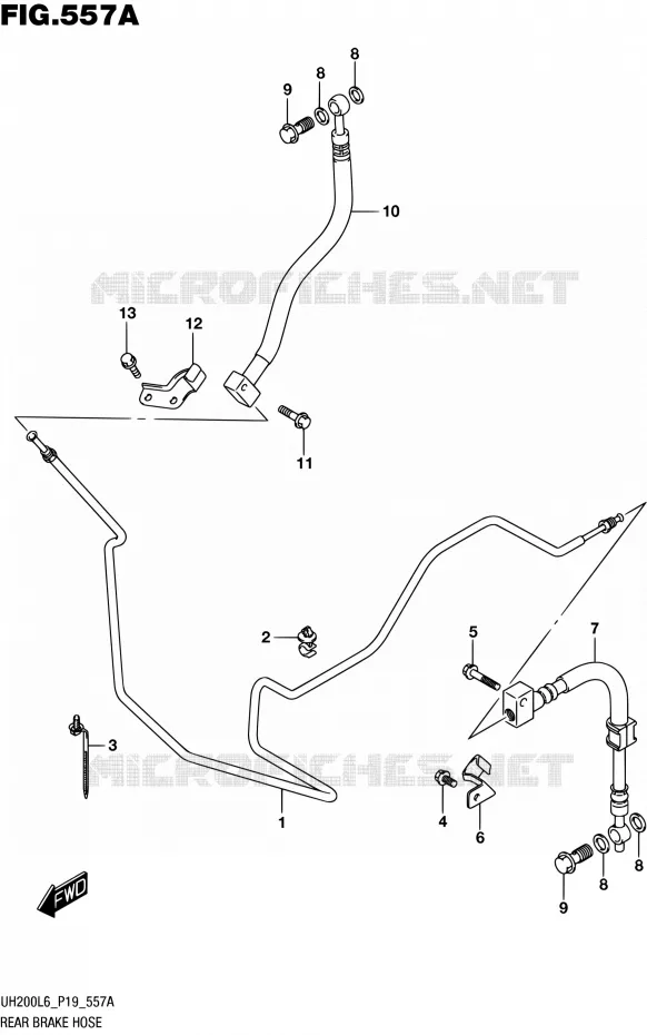 DURITE DE FREIN ARRIERE (UH200L6 P19) Suzuki SCOOTER 200 BURGMAN 2016  UH200 L6 (P19)
