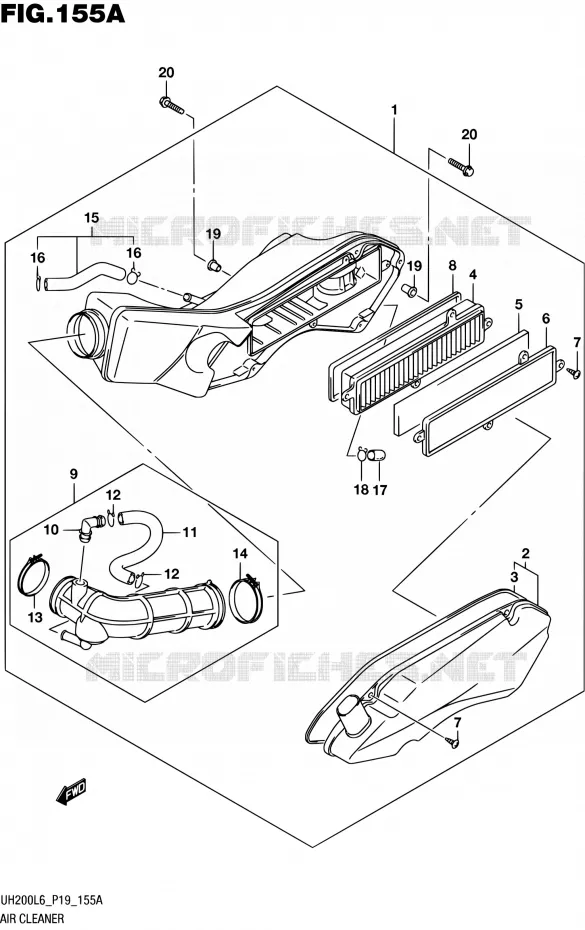 FILTRE A AIR Suzuki SCOOTER 200 BURGMAN 2016  UH200 L6 (P19)