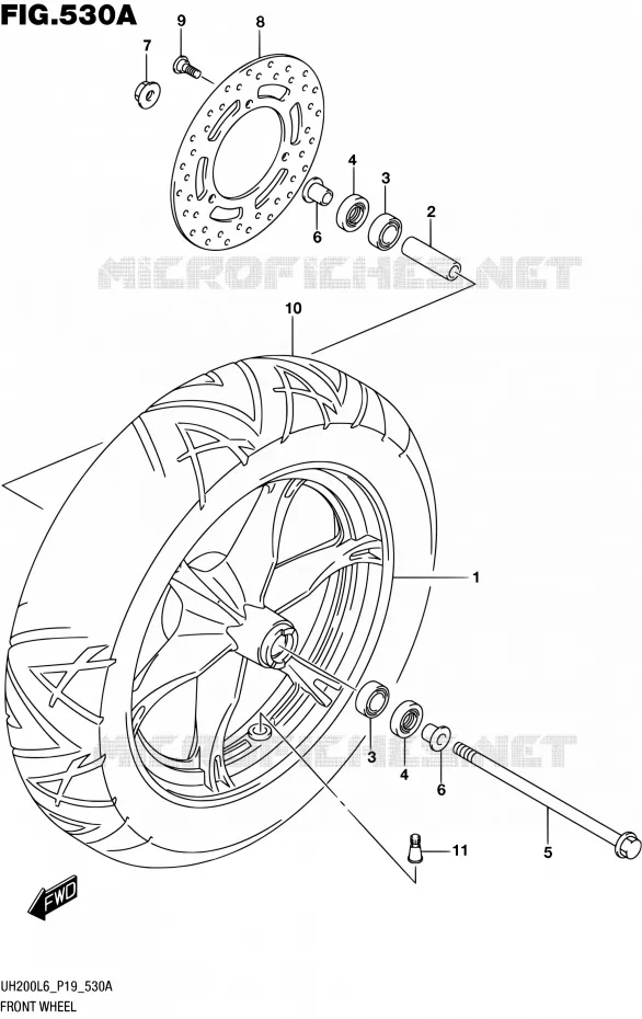 ROUE AVANT (UH200L6 P19) Suzuki SCOOTER 200 BURGMAN 2016  UH200 L6 (P19)