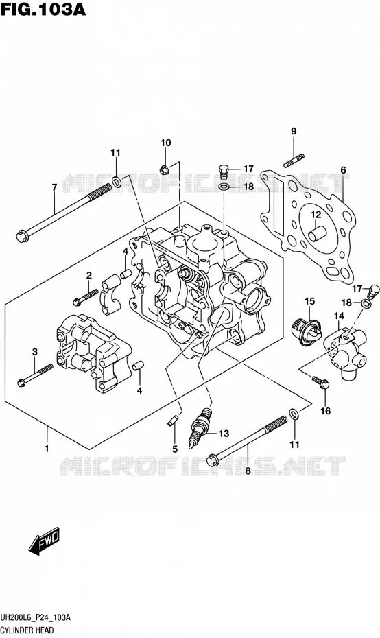 CULASSE Suzuki SCOOTER 200 BURGMAN 2016  UH200 L6 (P24)