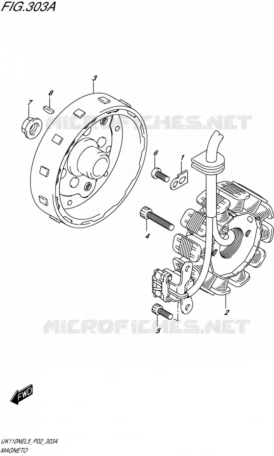 ALLUMAGE ROTOR - STATOR Suzuki SCOOTER 110 ADDRESS 2015  UK110NE L5 (P19)