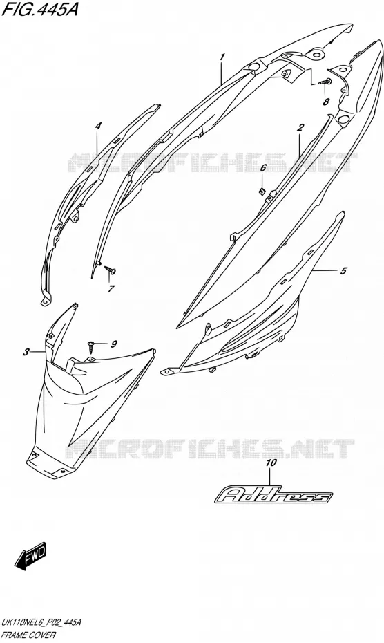 CARENAGES ARRIERE Suzuki SCOOTER 110 ADDRESS 2016  UK110NE L6 (P02)