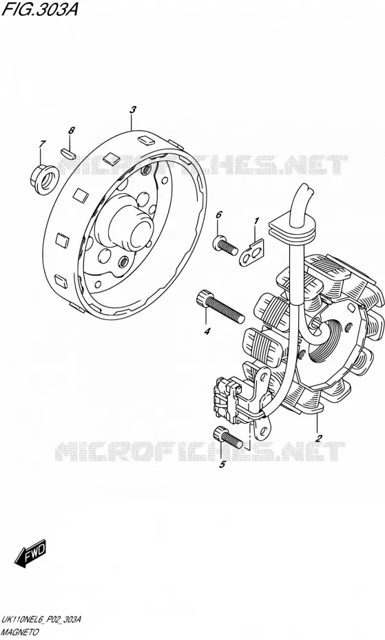ALLUMAGE ROTOR - STATOR Suzuki SCOOTER 110 ADDRESS 2016  UK110NE L6 (P19)