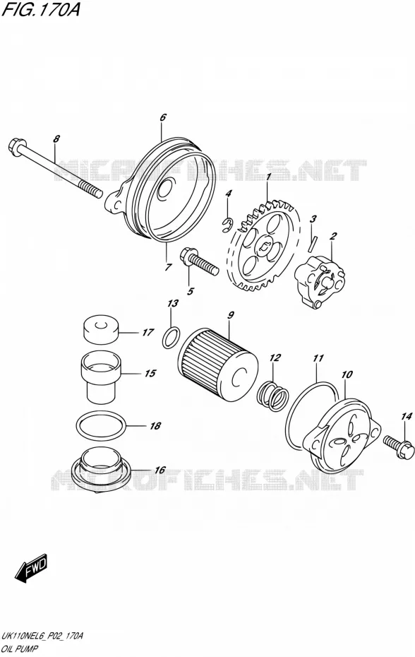 POMPE A HUILE Suzuki SCOOTER 110 ADDRESS 2016  UK110NE L6 (P19)
