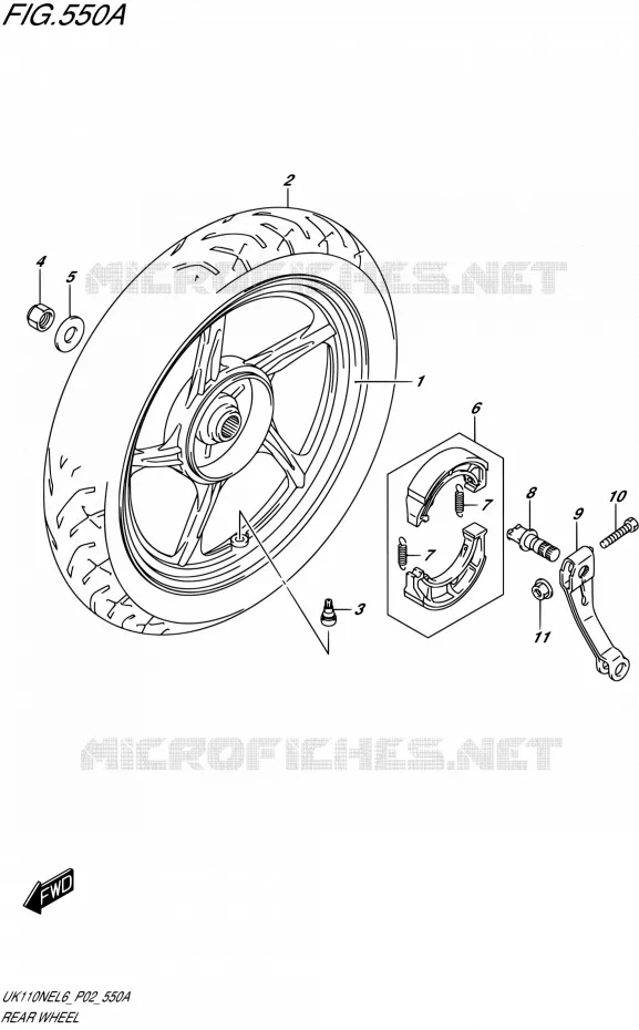 ROUE ARRIERE Suzuki SCOOTER 110 ADDRESS 2016  UK110NE L6 (P19)