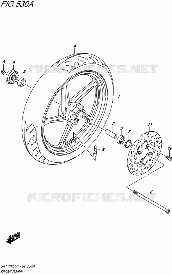 ROUE AVANT Suzuki SCOOTER 110 ADDRESS 2016  UK110NE L6 (P19)