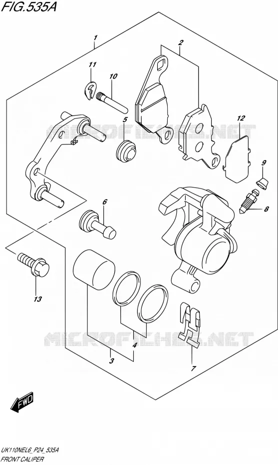 ETRIER DE FREIN AVANT Suzuki SCOOTER 110 ADDRESS 2016  UK110NE L6 (P24)
