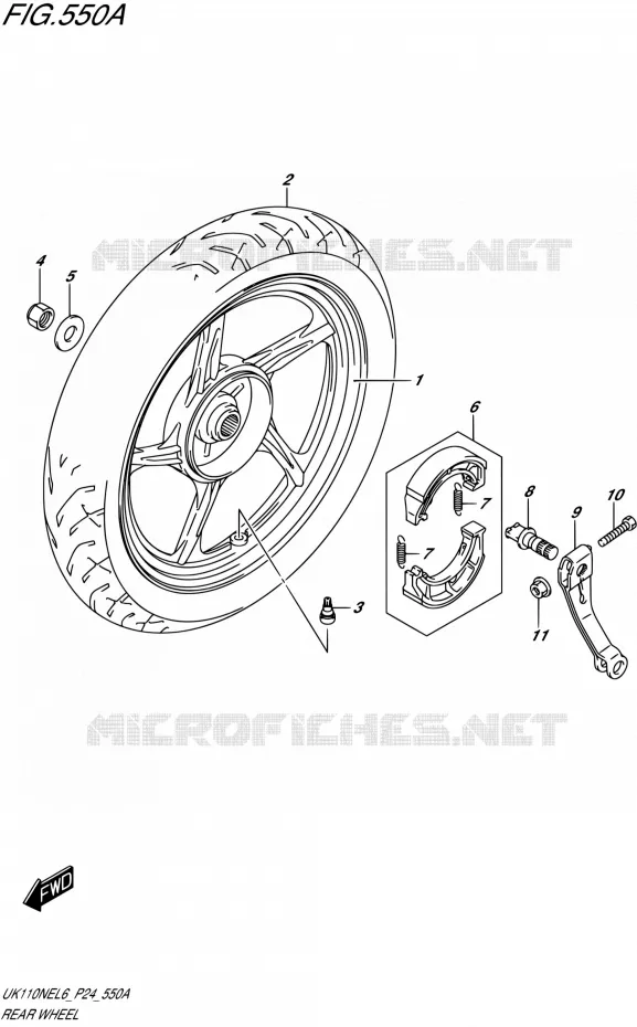 ROUE ARRIERE Suzuki SCOOTER 110 ADDRESS 2016  UK110NE L6 (P24)